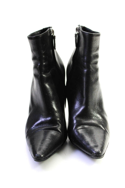 St. John Collection Womens Leather Zip Up High Heel Ankle Boots Black Size 6 B