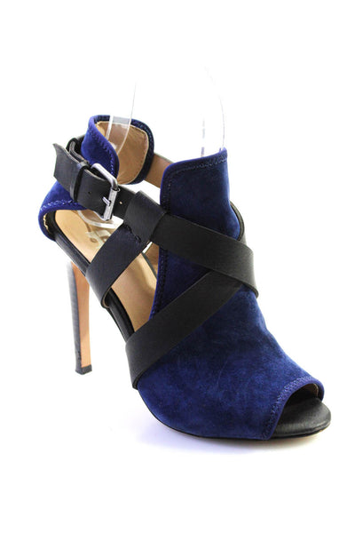 Joes Womens Suede Leather Strappy Open Toe High Heels Sandals Navy Size 5.5 M