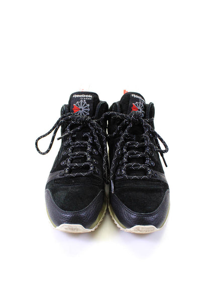 Reebok Men's Round Toe Lace Up High Top Rubber Sole Sneaker Black Size 9