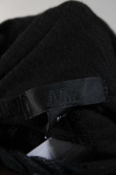 ATM Women's Cotton Halter Neck Back Slit Maxi Dress Black Size M