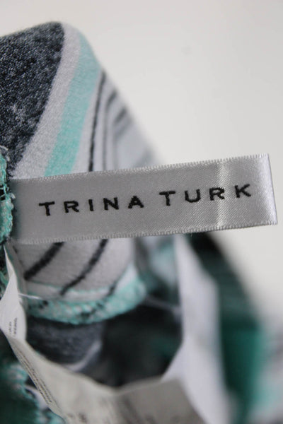 Trina Turk Women's Elastic Drawstring Waist Floral Slit Hem Pockets Pant Size S