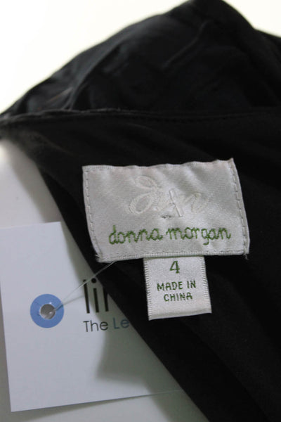 Donna Morgan Womens 3/4 Sleeve Ponte Crew Neck Sheath Dress Black Size 4