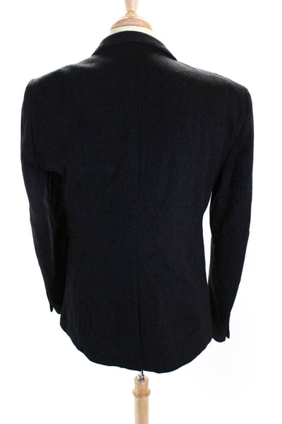 Troy Smith Mens Two Button Wool Fleece Blazer Jacket Dark Gray Size Extra Large