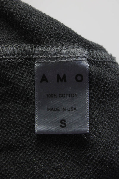 Amo Womens Crew Neck Pullover Sweater Sweatshirt Gray Size Small