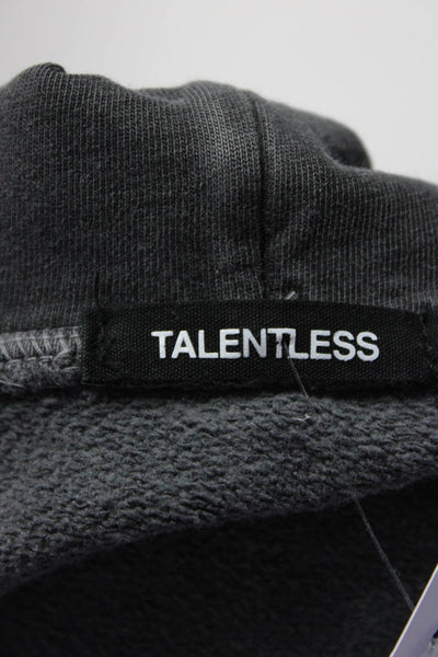 Talentless Womens Graphic Logo Hoodie Sweatshirt Dark Gray Size Extra Small