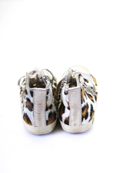 Golden Goose Childrens Girls Pony Hair High Top Sneakers White Brown Sz 29 11.5