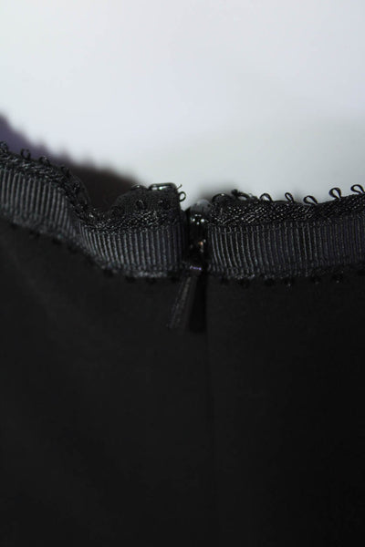 Reiss Womens Pleated Bodice V-Neck Cut Out Sleeveless Sheath Dress Black Size 6