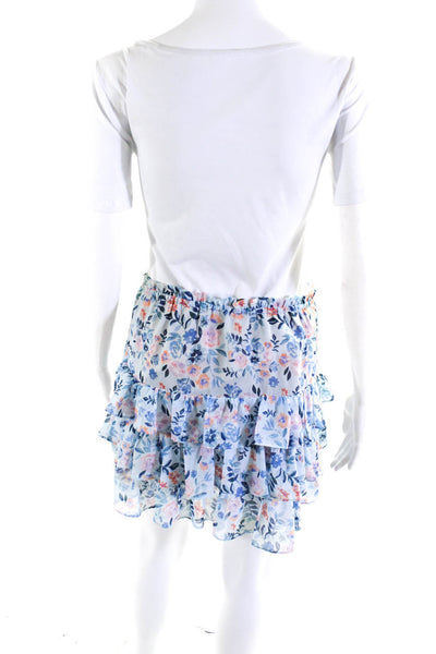 Lovers + Friends Women's Elastic Waist Ruffle Tiered Floral Mini Skirt Size M