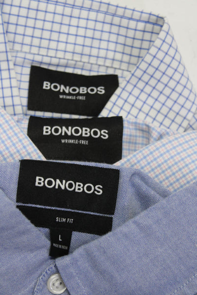 Bonobos Mens Cotton Striped Print Buttoned Collared Tops Blue Size EUR36 Lot 3