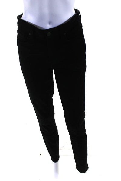 Paige Womens Zipper Fly High Rise Hoxton Ultra Skinny Jeans Black Denim Size 28