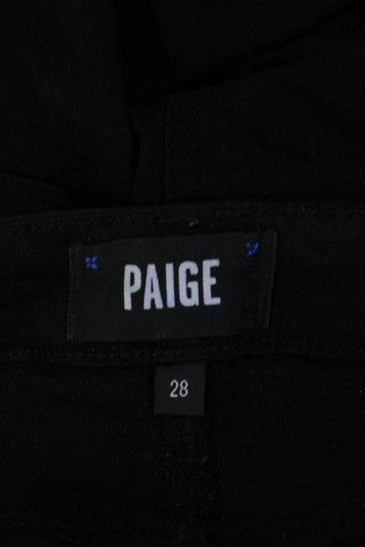 Paige Womens Zipper Fly High Rise Hoxton Ultra Skinny Jeans Black Denim Size 28