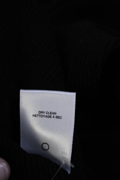 ALC Womens Long Sleeve Cut Out Turtleneck Ribbed Shirt Top Black Size Medium