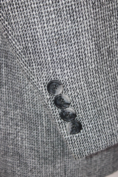 Joseph & Feiss Mens Gray Textured Two Button Long Sleeve Blazer Jacket Size 40