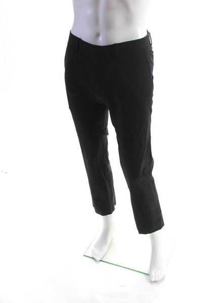 Theory Mens Wool Hook & Eye Tapered Straight Leg Dress Pants Black Size EUR30