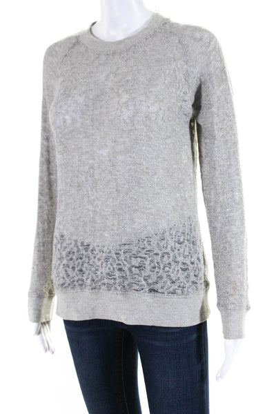 IRO Jeans Womens Cotton Thin Knit Crew Neck Long Sleeve Sweater Gray Size XS