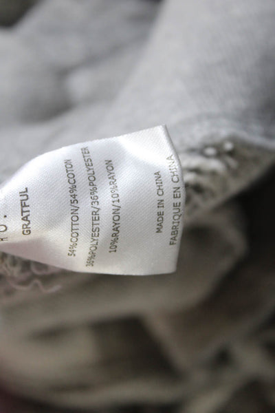 IRO Jeans Womens Cotton Thin Knit Crew Neck Long Sleeve Sweater Gray Size XS