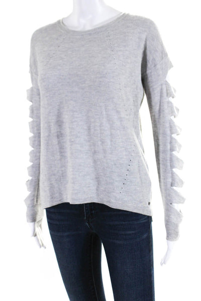 One Grey Day Womens Wool Slit Long Sleeves Pullover Sweater Gray Size XS