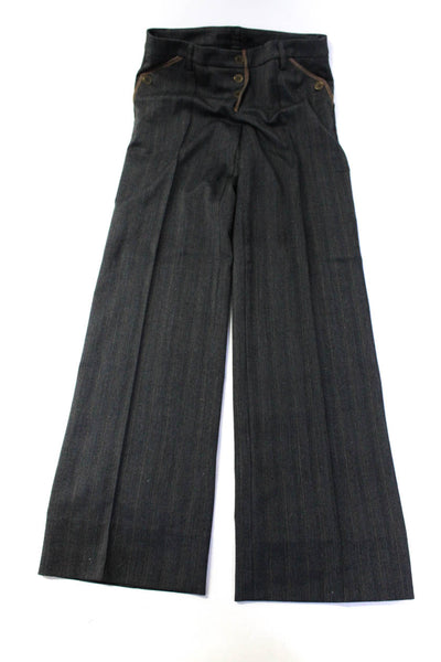 Loop Women's Button Fly Pockets Straight Leg Stripe Dress Pant Size 40 Lot 2