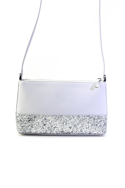 Kate Spade Women's Zip Closure Glitter Pockets Crossbody Handbag Gray Size M
