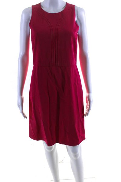 Piazza Sempione Womens Woven Sleeveless Round Neck A-Line Dress Pink Size 40