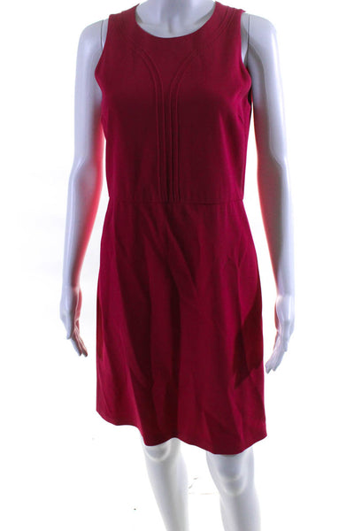 Piazza Sempione Womens Woven Sleeveless Round Neck A-Line Dress Pink Size 40