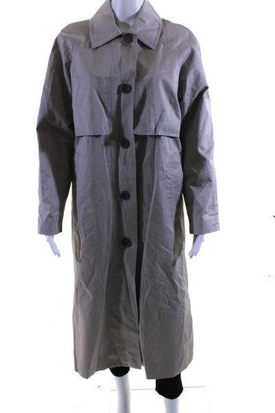 Everlane Womens Stone The Long Mac Coat  Size S