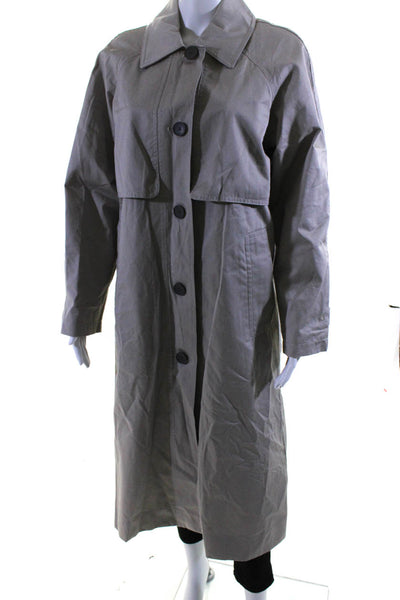 Everlane Womens Stone The Long Mac Coat  Size S