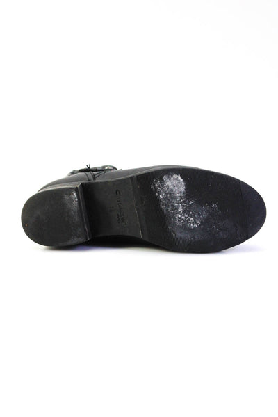 C La Canadienne Womens Black Buckle Detail Midi-Calf Boots Shoes Size 7.5