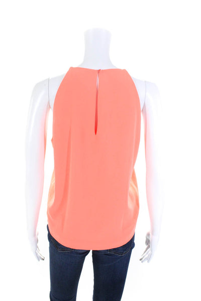 Parker Women's Halter Neck Sleeveless Lace Up Blouse Coral Size S