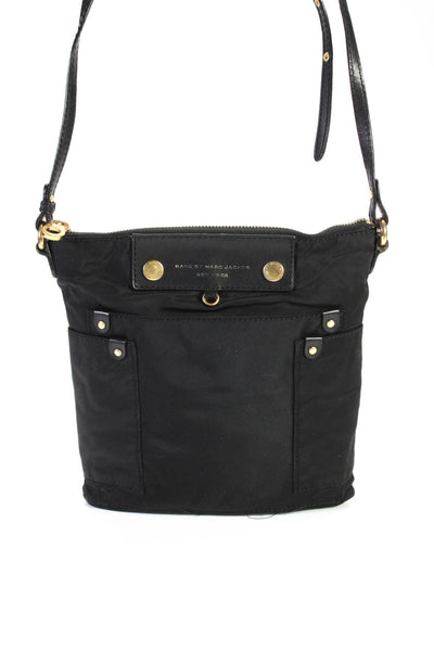 Marc By Marc Jacobs Women's Leather Trim Zip Closure Crossbody Bag Black Size S