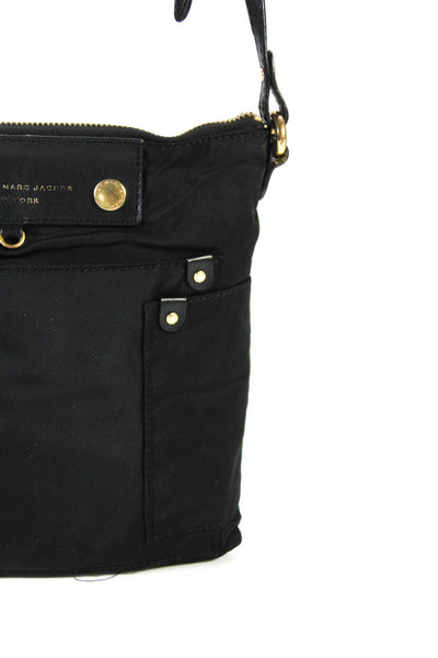 Marc By Marc Jacobs Women's Leather Trim Zip Closure Crossbody Bag Black Size S