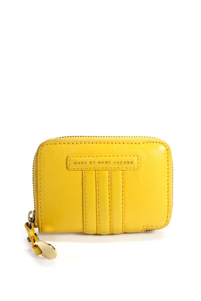 Marc By Marc Jacobs Women's Leather Full Zip Bi-Fold Wallet Yellow Size O/S