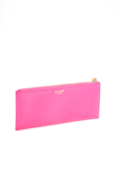 Kate Spade Women's Leather Zip Pencil Pouch Pink