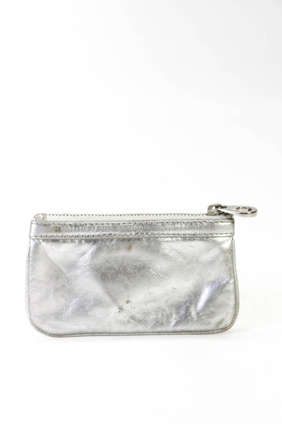 Marc by Marc Jacobs Women's Leather Silver Tone Hardware Key Ring Pouch Silver