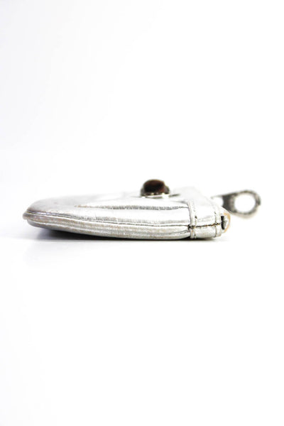 Marc by Marc Jacobs Women's Leather Silver Tone Hardware Key Ring Pouch Silver