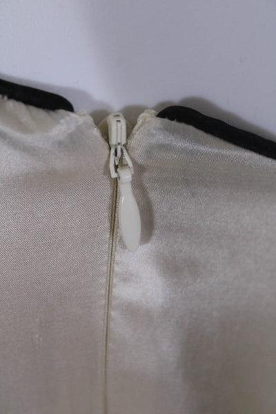 Aidan Aidan Mattox Women's Front Zip Tie Waist A-line Dress Beige Size 8