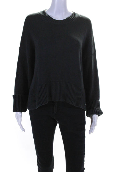 Everlane Womens Crew Neck Oversize Pullover Sweater Black Cotton Size Small