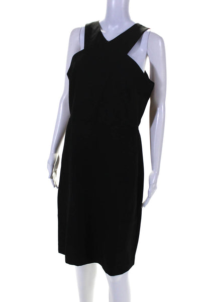 Sam Edelman Women's V-Neck Sleeveless A-Line Midi Dress Black Size 10