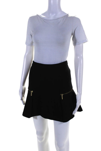 Michael Michael Kors Women's Zip Closure Flare Mini Skirt Black Size 6