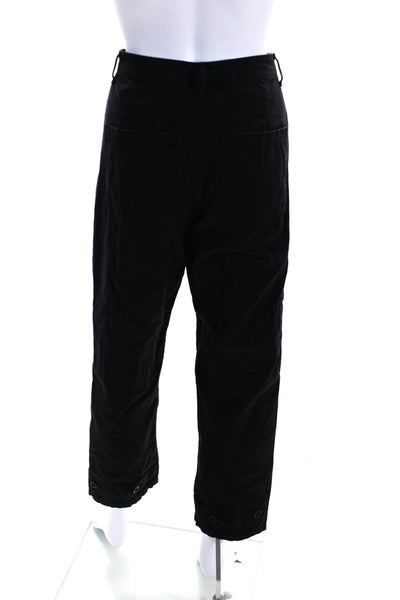 Pistola Womens High Rise Buttoned Ankle Pocket Slim Straight Pants Black Size 27