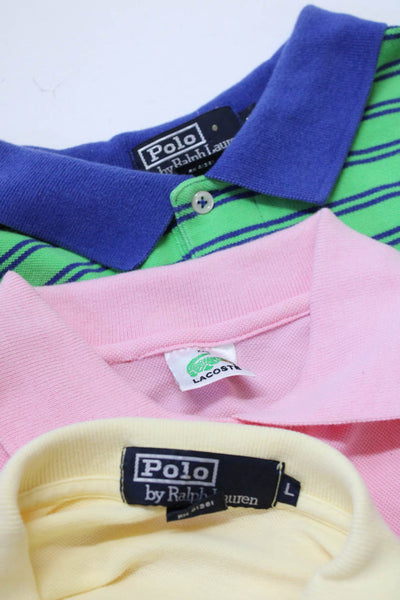 Lacoste Polo by Ralph Lauren Men's Cotton Polo Shirt Pink Size XXL XL L, Lot 3