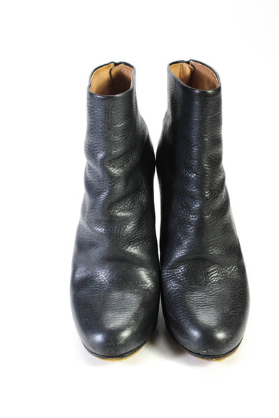 Maison Martin Margiela Womens Zip Asymmetrical Sole Ankle Boots Black Size EUR37