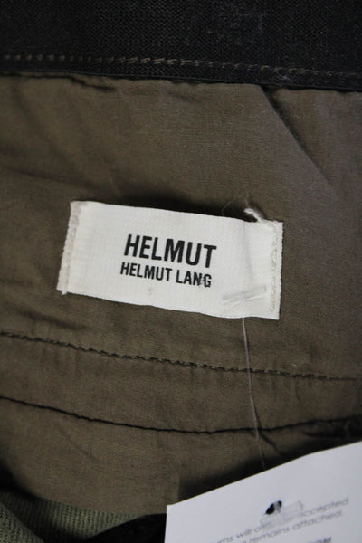Helmut Helmut Lang Womens Elastic Waist Skinny Pants Olive Green Black Size 25