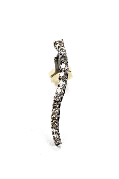 Jack Vartanian Womens 18kt Gold Diamond Voyear Omega Dangle Earrings 1.25" 3g