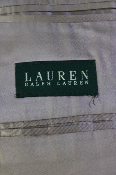 Lauren Ralph Lauren Mens Wool Plaid Print Three Button Blazer Brown Size 44