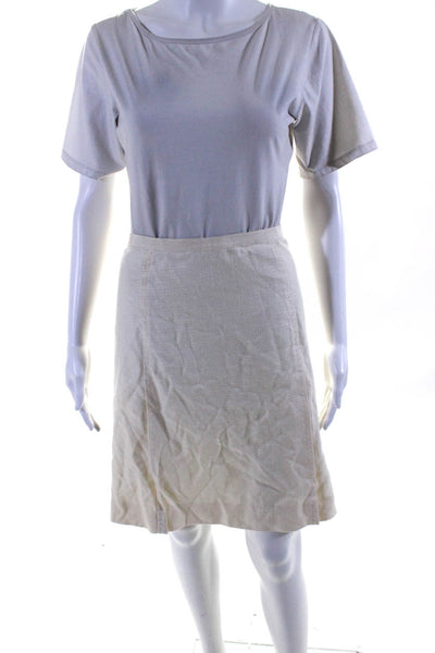 Moschino Women's Lined Knee Length A-line Skirt White Size 6