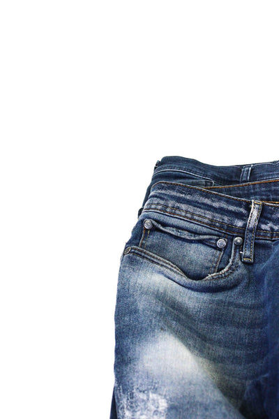 Zara Mens Zipper Fly Straight Leg Jeans Blue Denim Size 32 34 Lot 2