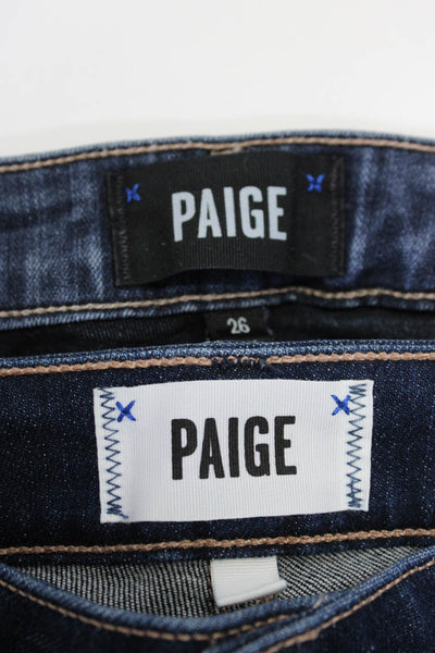 Paige Women's Midrise Dark Wash Medium Skinny Denim Pant Size 26 Lot 2