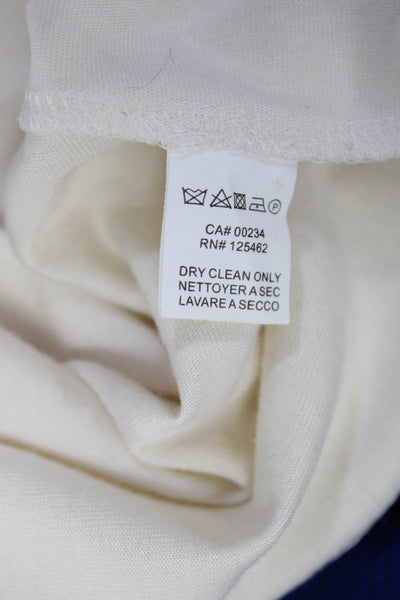 H By Halston Womens Silk Jersey Knit Scoop Neck Draped Sheath Dress Ivory Size 2