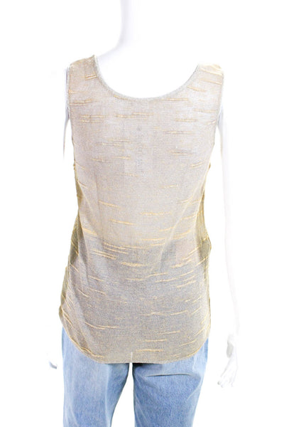 Escada Womens Knit Scoop Neck Tank Top Pullover Blouse Beige Size 38